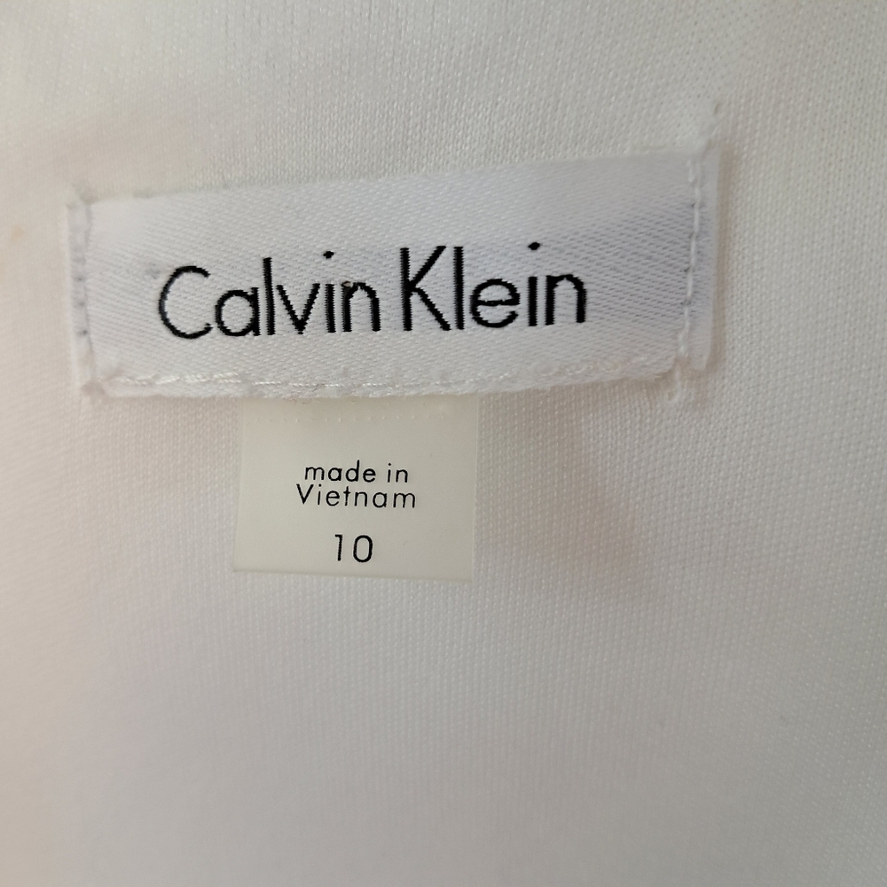 Calvin Klein Women's Sheath Dress White And Black 1/2 Sleeve Size 10 NWT - Picture 8 of 11
